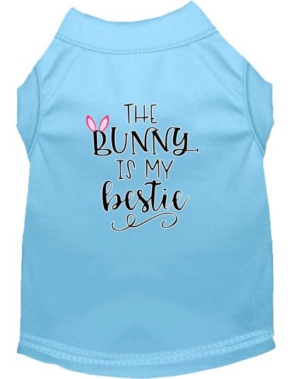 Bunny is my Bestie Screen Print Dog Shirt Baby Blue Lg