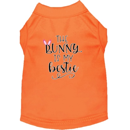 Bunny is my Bestie Screen Print Dog Shirt Orange Lg