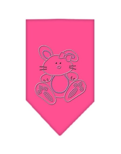 Bunny Rhinestone Bandana Bright Pink Large