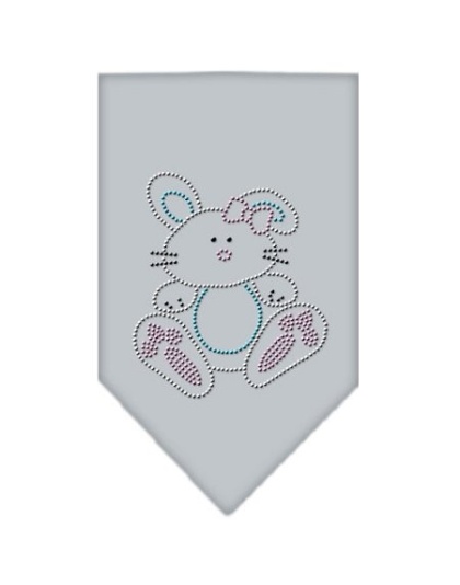 Bunny Rhinestone Bandana Grey Large