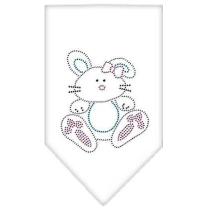 Bunny Rhinestone Bandana White Large