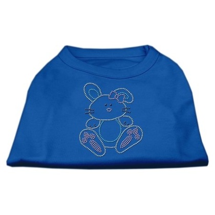 Bunny Rhinestone Dog Shirt Blue Lg