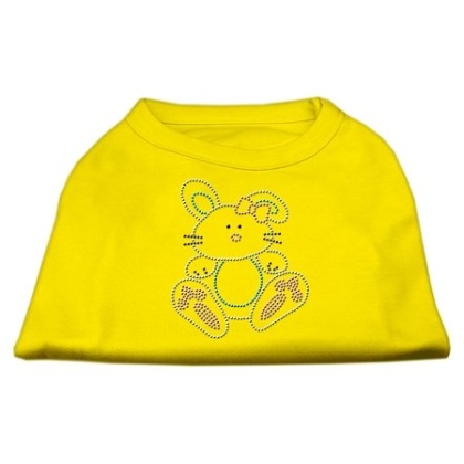 Bunny Rhinestone Dog Shirt Yellow Lg