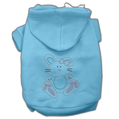 Bunny Rhinestone Hoodies Baby Blue L