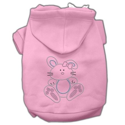 Bunny Rhinestone Hoodies Pink L