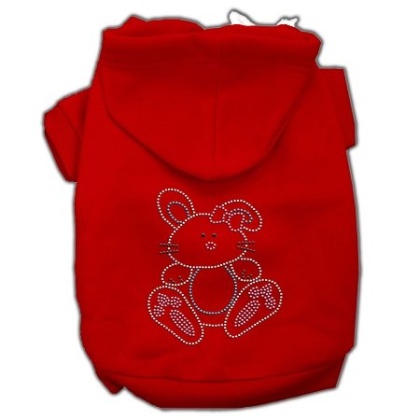 Bunny Rhinestone Hoodies Red L