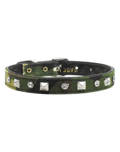 Camo Crystal and Pyramid Collars Green Camo 10