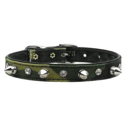 Camo Crystal and Spike Collars Green Camo 10