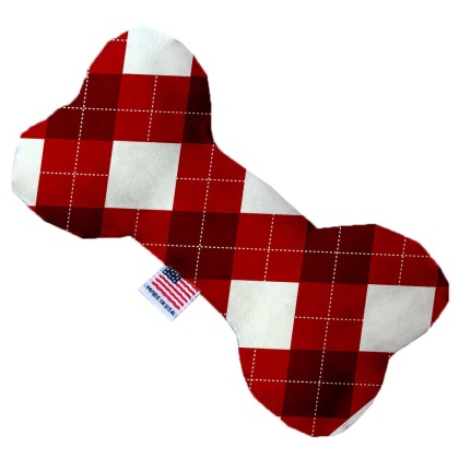 Candy Cane Argyle 10 Inch Bone Dog Toy