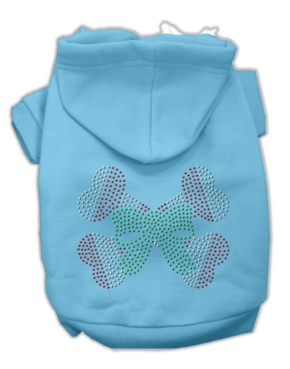 Candy Cane Crossbones Rhinestone Hoodie Baby Blue L