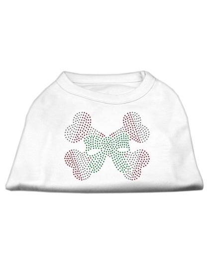 Candy Cane Crossbones Rhinestone Shirt White L