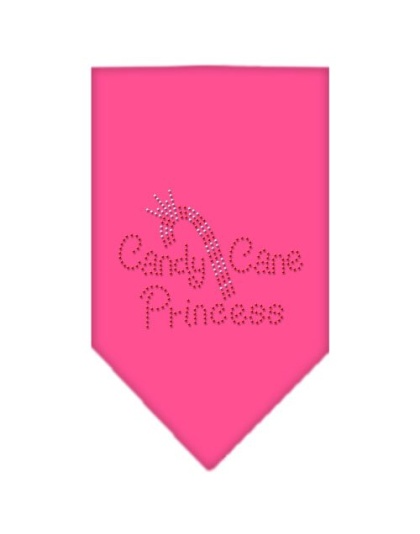 Candy Cane Princess Rhinestone Bandana Bright Pink Large