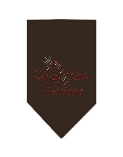 Candy Cane Princess Rhinestone Bandana Cocoa Large