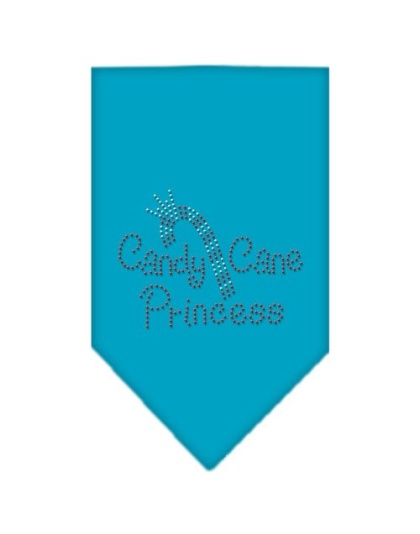 Candy Cane Princess Rhinestone Bandana Turquoise Large