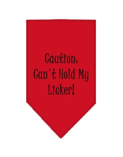 Can't Hold My Licker Screen Print Bandana Red Large