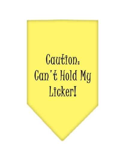 Can't Hold My Licker Screen Print Bandana Yellow Large