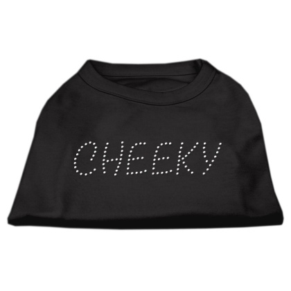 Cheeky Rhinestone Shirt Black L