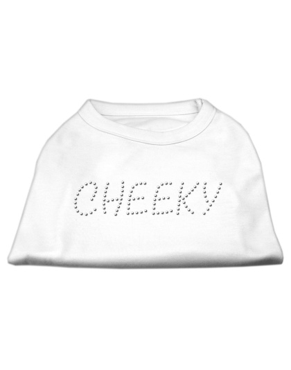 Cheeky Rhinestone Shirt White L