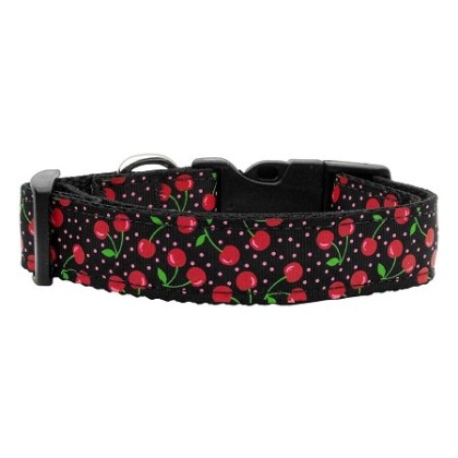 Cherries Nylon Collar Black Large