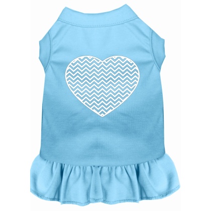 Chevron Heart Screen Print Dress Baby Blue 4X (22)