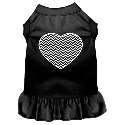 Chevron Heart Screen Print Dress Black 4X (22)