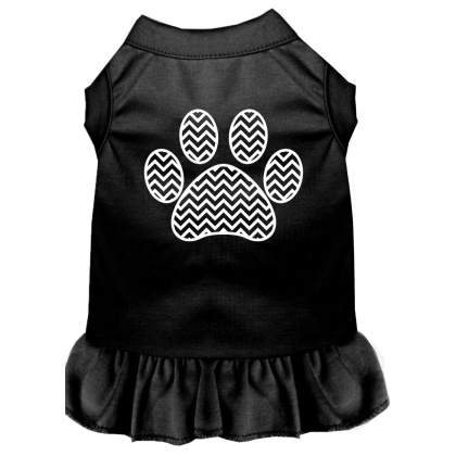 Chevron Paw Screen Print Dress Black 4X (22)