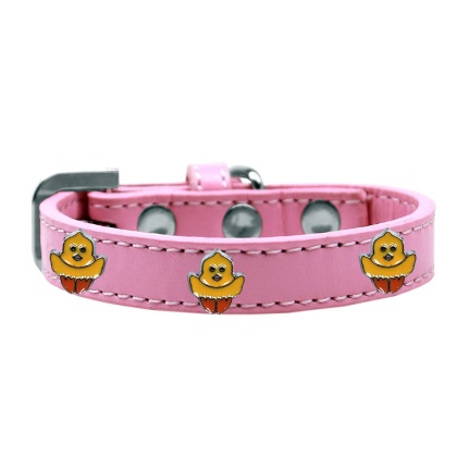 Chickadee Widget Dog Collar Light Pink Size 10