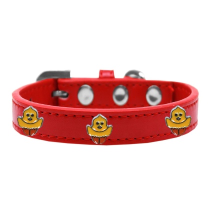 Chickadee Widget Dog Collar Red Size 10