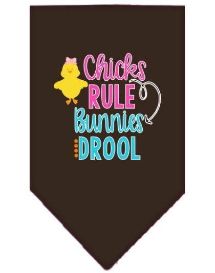 Chicks Rule Screen Print Bandana Cocoa Large