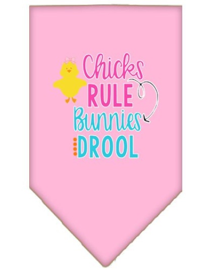 Chicks Rule Screen Print Bandana Light Pink Large