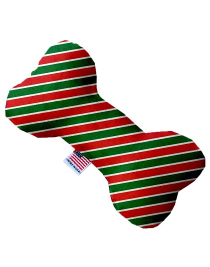 Christmas Stripes 10 Inch Bone Dog Toy