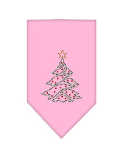 Christmas Tree Rhinestone Bandana Light Pink Large