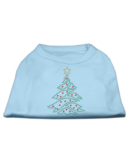 Christmas Tree Rhinestone Shirt Baby Blue L