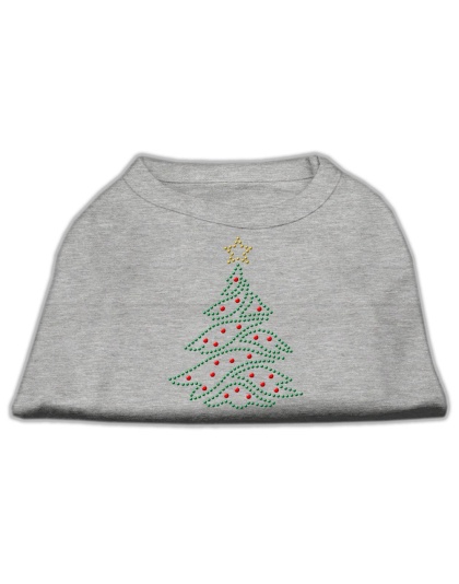 Christmas Tree Rhinestone Shirt Grey L