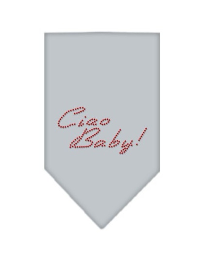 Ciao Baby Rhinestone Bandana Grey Large