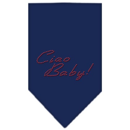 Ciao Baby Rhinestone Bandana Navy Blue large