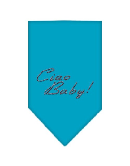 Ciao Baby Rhinestone Bandana Turquoise Large