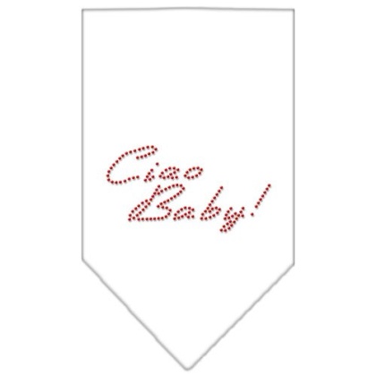 Ciao Baby Rhinestone Bandana White Large