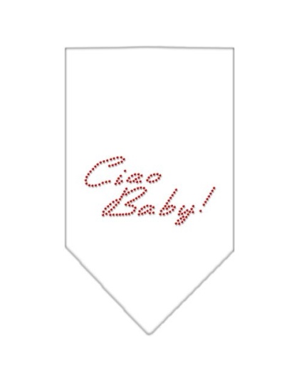 Ciao Baby Rhinestone Bandana White Large