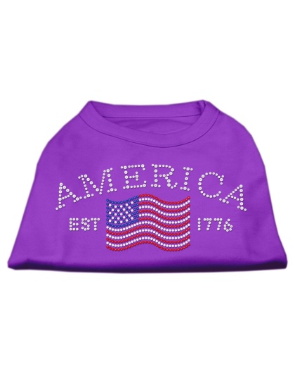 Classic American Rhinestone Shirts Purple L