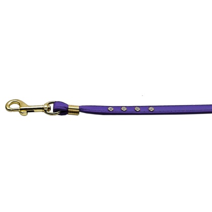 Clear Crystal Leash Purple Gold Hardware