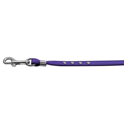 Clear Crystal Leash Purple Silver Hardware