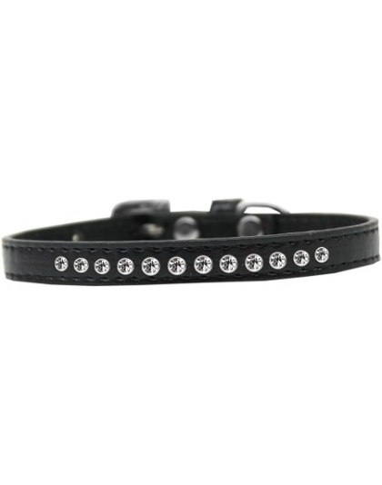 Clear Crystal Size 10 Black Puppy Collar