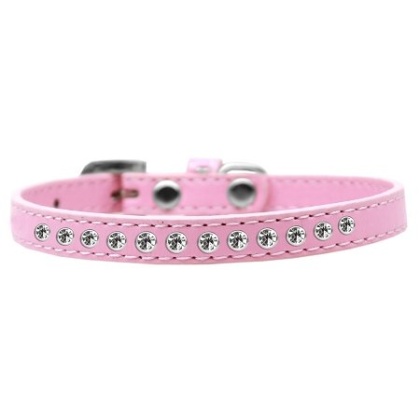 Clear Crystal Size 10 Light Pink Puppy Collar