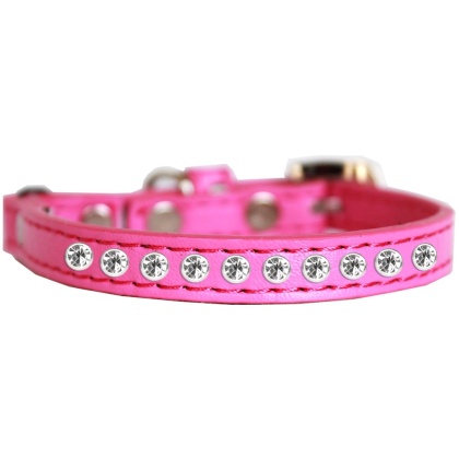Clear Jewel Cat safety collar Bright Pink Size 10
