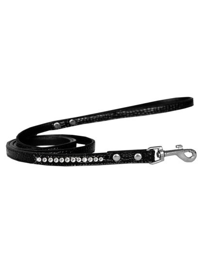 Clear Jewel Croc Leash Black 1/2'' wide x 4' long