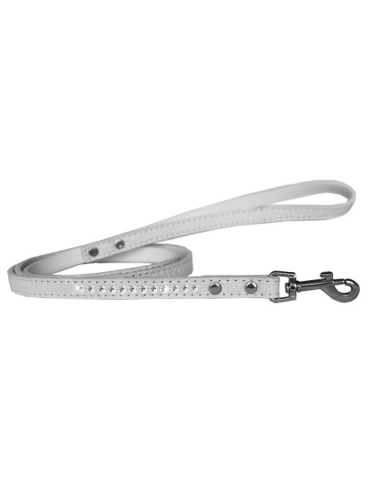 Clear Jewel Croc Leash White 1/2'' wide x 4' long