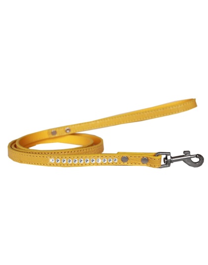 Clear Jewel Croc Leash Yellow 1/2'' wide x 4' long