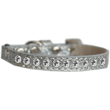 Clear Jewel Ice Cream Cat safety collar Silver Size 10