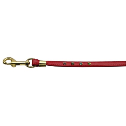 Confetti Crystal Leash Red w/Confetti Gold Hardware